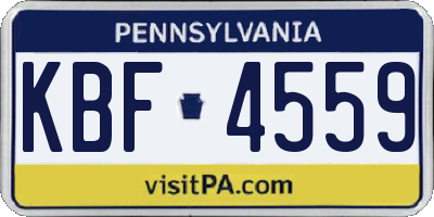 PA license plate KBF4559