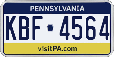PA license plate KBF4564