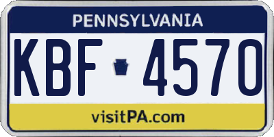 PA license plate KBF4570