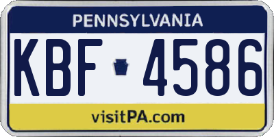 PA license plate KBF4586