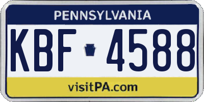 PA license plate KBF4588