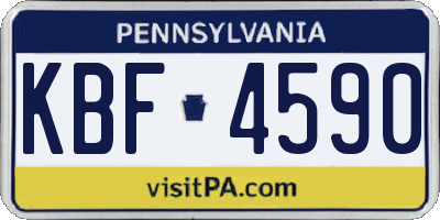 PA license plate KBF4590