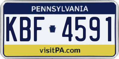 PA license plate KBF4591