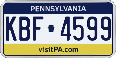 PA license plate KBF4599