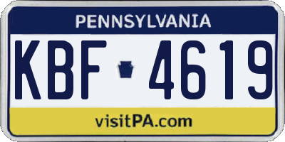 PA license plate KBF4619