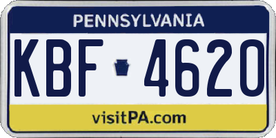 PA license plate KBF4620
