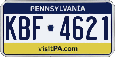 PA license plate KBF4621