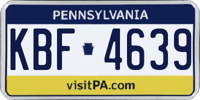 PA license plate KBF4639