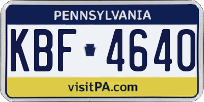PA license plate KBF4640
