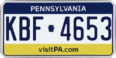 PA license plate KBF4653