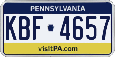 PA license plate KBF4657