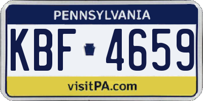 PA license plate KBF4659
