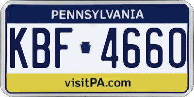 PA license plate KBF4660