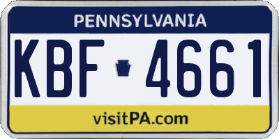 PA license plate KBF4661