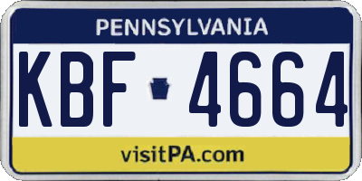 PA license plate KBF4664