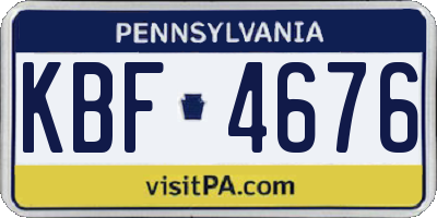PA license plate KBF4676