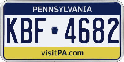 PA license plate KBF4682