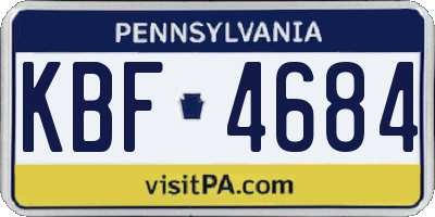 PA license plate KBF4684