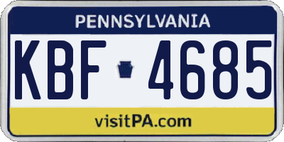 PA license plate KBF4685