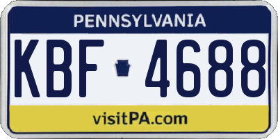PA license plate KBF4688