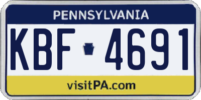 PA license plate KBF4691