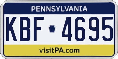 PA license plate KBF4695