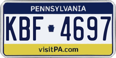 PA license plate KBF4697