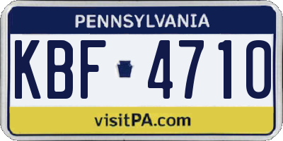 PA license plate KBF4710