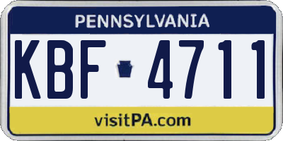 PA license plate KBF4711