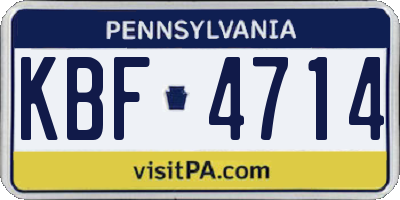 PA license plate KBF4714