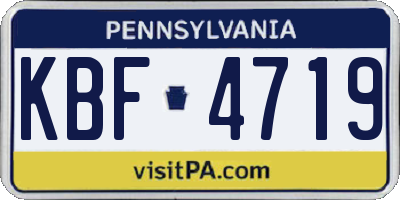 PA license plate KBF4719