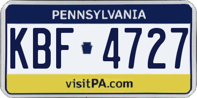 PA license plate KBF4727
