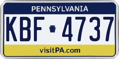 PA license plate KBF4737