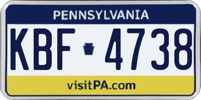 PA license plate KBF4738