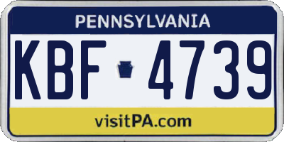PA license plate KBF4739