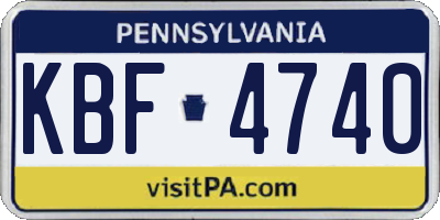 PA license plate KBF4740
