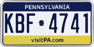PA license plate KBF4741