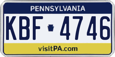 PA license plate KBF4746