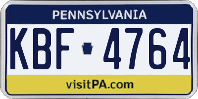 PA license plate KBF4764