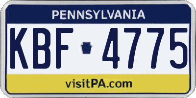 PA license plate KBF4775