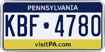 PA license plate KBF4780