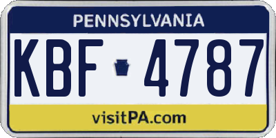 PA license plate KBF4787