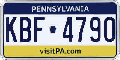 PA license plate KBF4790