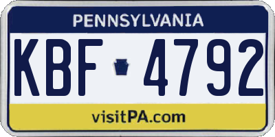 PA license plate KBF4792
