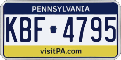 PA license plate KBF4795
