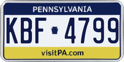 PA license plate KBF4799