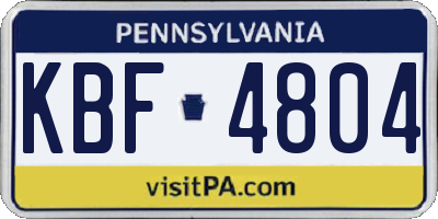 PA license plate KBF4804