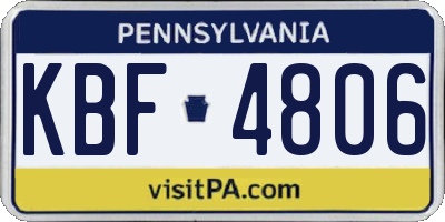 PA license plate KBF4806