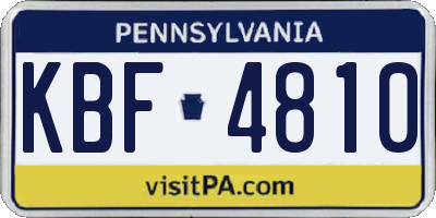 PA license plate KBF4810