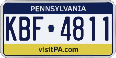 PA license plate KBF4811